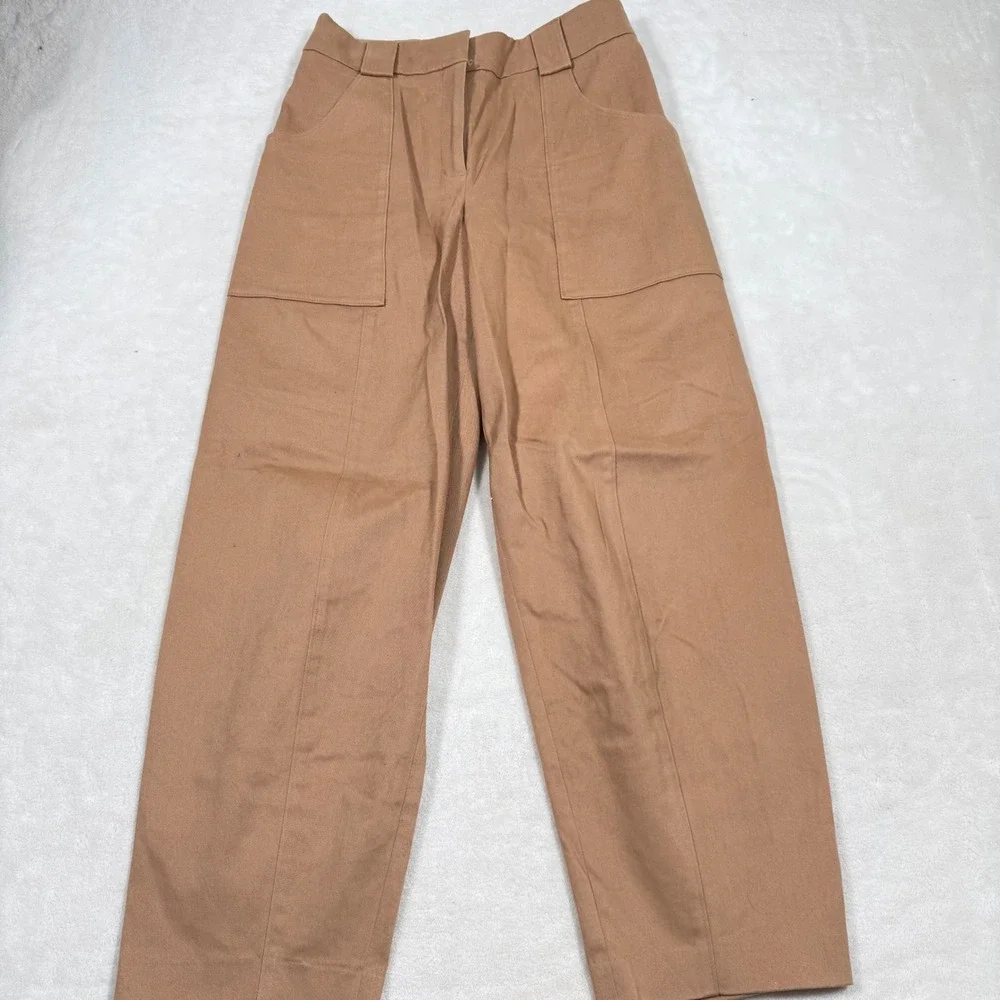 Express Tan Cargo Wide Leg Pants Women Size 6 Flat Front Pockets‎